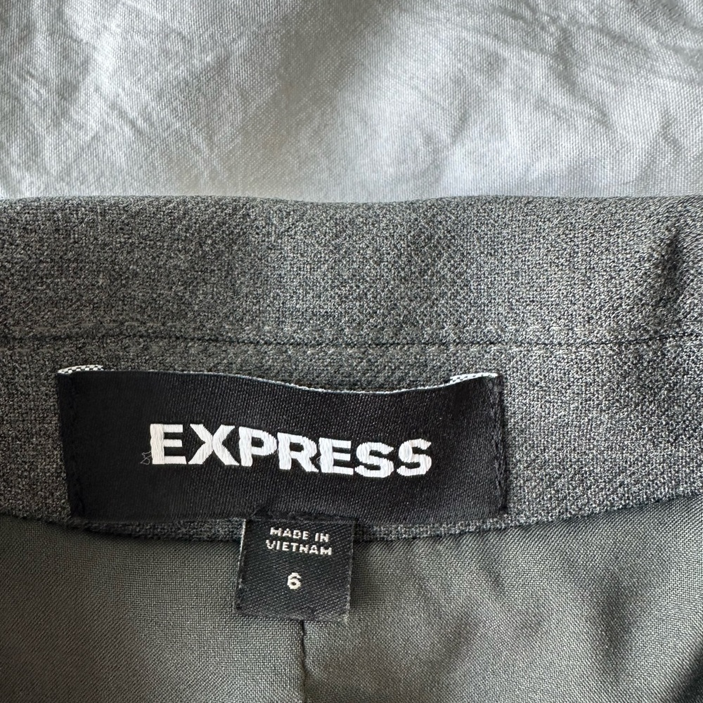 Express Editor One Button Blazer - Heather Gray, … - image 6